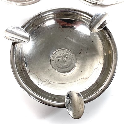 Lot 164 - Three Colombian 0.900 silver ashtrays.