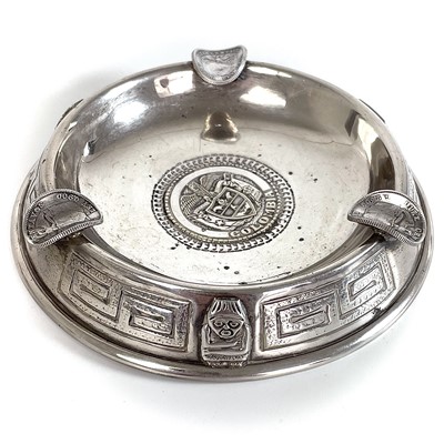 Lot 164 - Three Colombian 0.900 silver ashtrays.