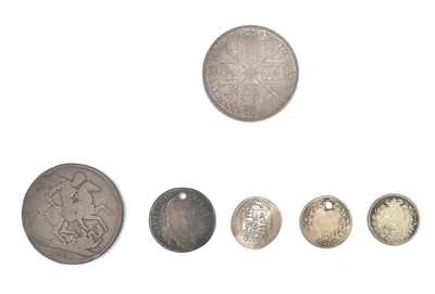 Lot 279 - Great Britain Roman I Double Florin Queen Victoria 1887 Plus George III Crown etc.