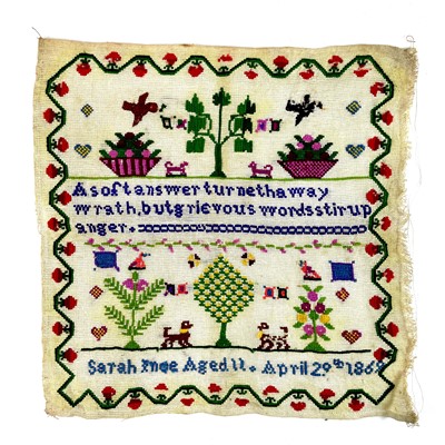 Lot 1604 - A Victorian sampler.