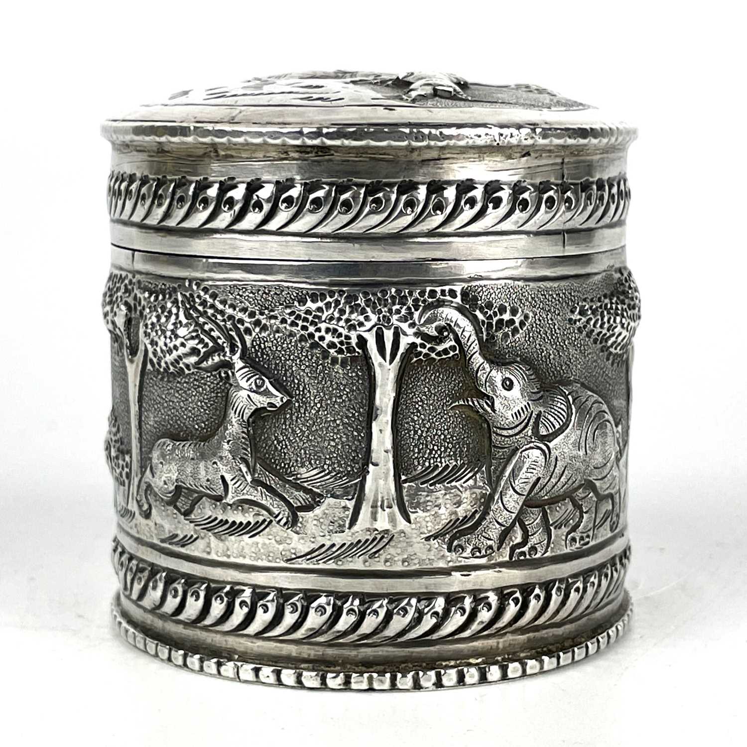 Lot 372 Two Burmese silver canisters, 19th century.