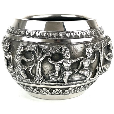 Lot 369 - A Burmese silver bowl, 19th century.