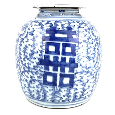 Lot 368 - A Chinese blue and white ginger jar, 19th century.