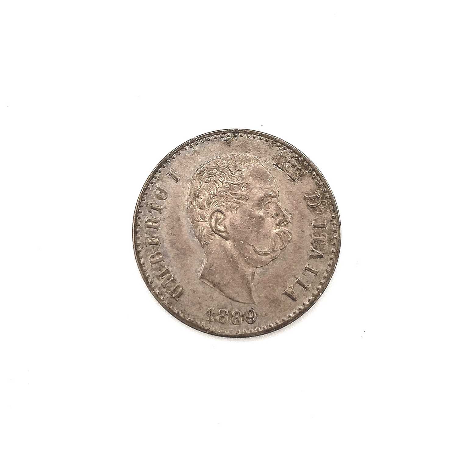 Lot 280 - 19th Century Italy - King Umberto 1st RARE 50 Centesimi Coin.