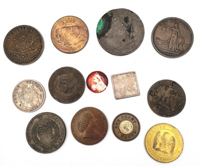 Lot 280 - 19th Century Token Coinage, Medallions, Model Coinage Overstruck Coinage etc (x12).