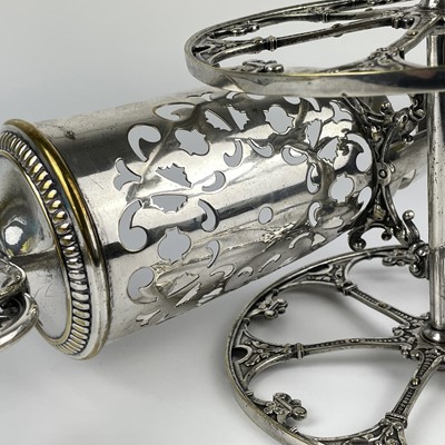 Lot 397 - A WMF silver plated wine bottle carriage.