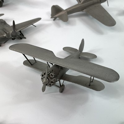 Lot 771 - Pewter Aircraft Frankilin Mint? (x14).