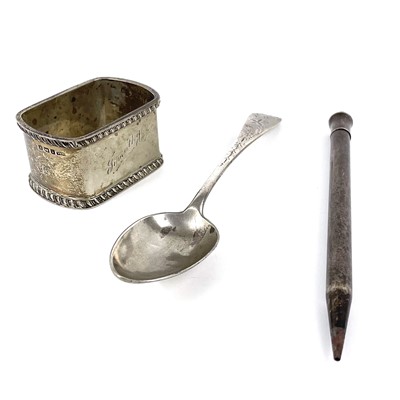 Lot 105 - An 18th century silver provincial teaspoon stamped M B & CO.
