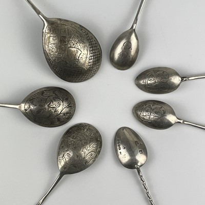 Lot 90 - Eight various Russian silver spoons.