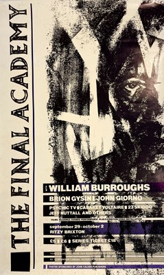 Lot 306 - Advertising Poster. The Final Academy with William Burroughs, Psychic TV, Cabaret Voltaire and more.