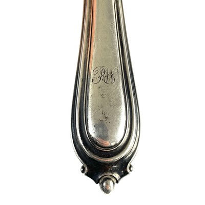 Lot 28 - A Victorian silver fish serving knife and fork by John Gammage.