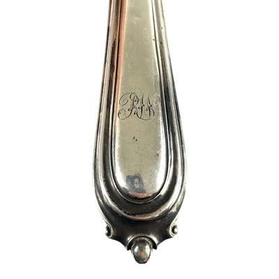 Lot 28 - A Victorian silver fish serving knife and fork by John Gammage.