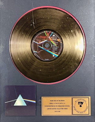 Lot 327 - Pink Floyd framed gold disc.