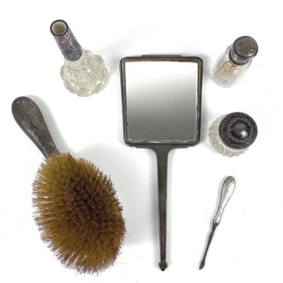 Lot 69 - A collection of hallmarked silver dressing table items.