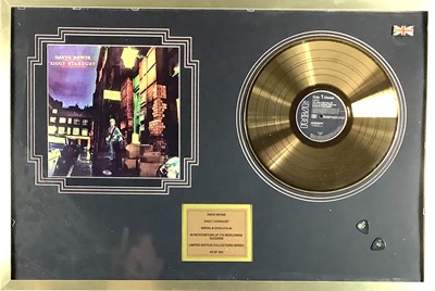 Lot 328 - David Bowie gold disc.