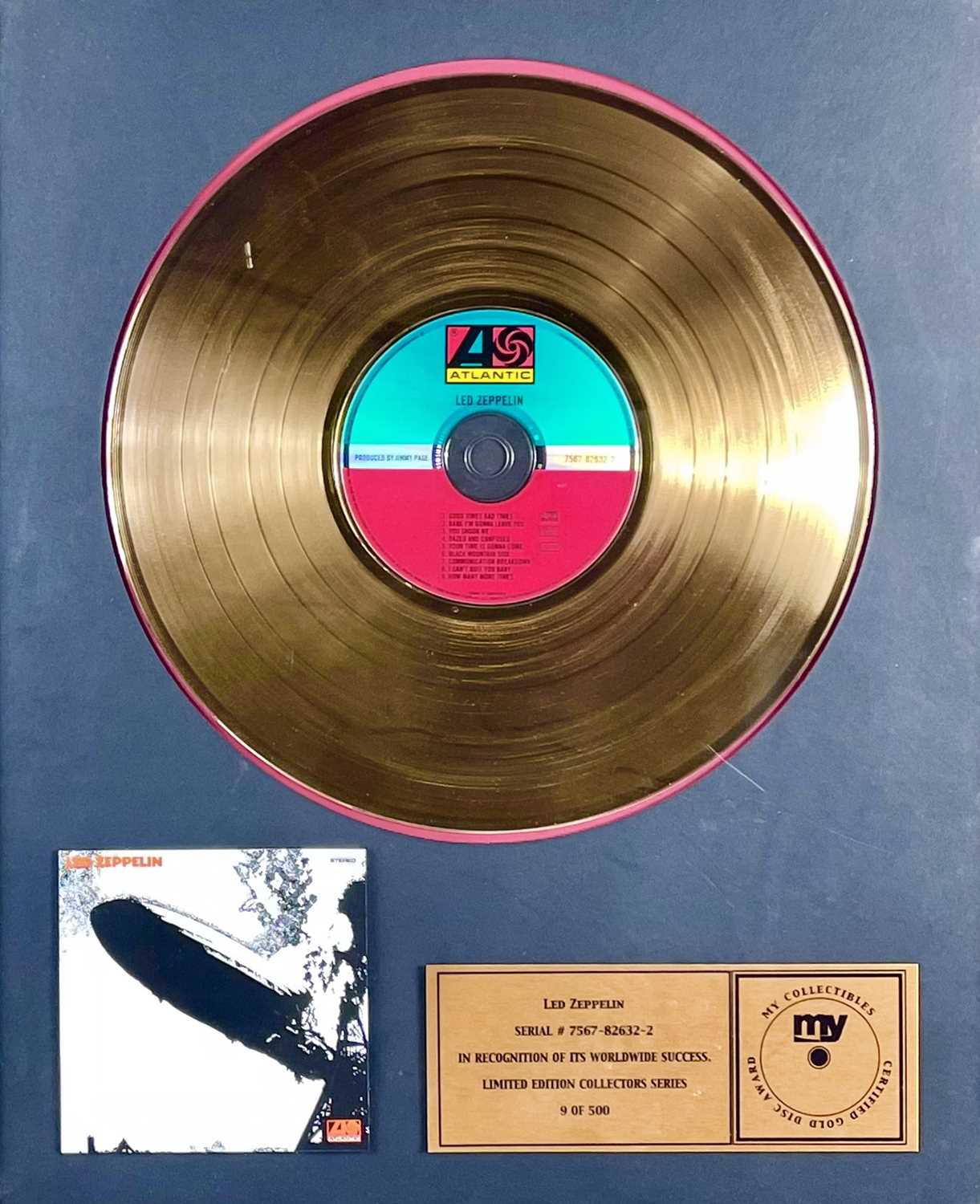 Lot 368 - Led Zeppelin gold disc.