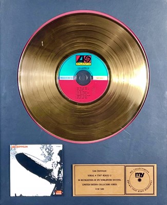 Lot 196 - Led Zeppelin gold disc.