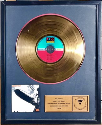 Lot 368 - Led Zeppelin gold disc.