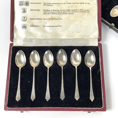 Lot 148 - A set of six silver 'silver hallmarks' teaspoons, 1972.