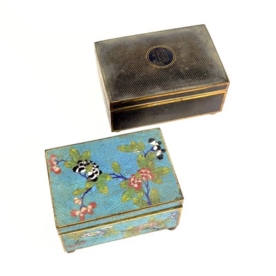 Lot 198 - Two Chinese cloisonne and gilt metal boxes, late 19th century.