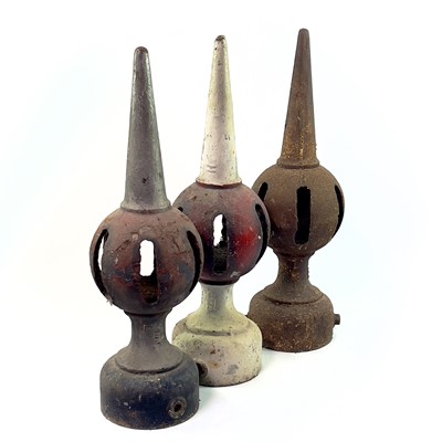 Lot 699 - G.W.R. Cast Iron Signal Finials (x3).