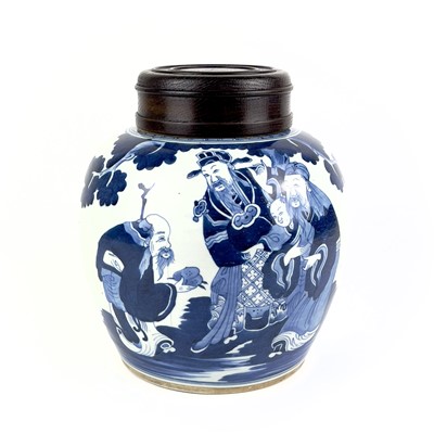 Lot 68 - A Chinese blue and white porcelain ginger jar, 18th/19th century.