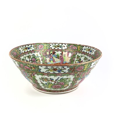 Lot 70 - A Chinese Canton porcelain punch bowl, early-mid 20th century.