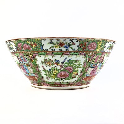 Lot 70 - A Chinese Canton porcelain punch bowl, early-mid 20th century.