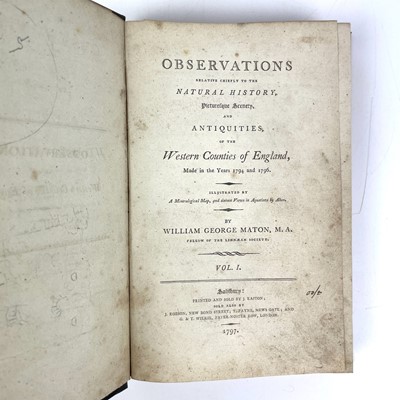 Lot 53 - WILLIAM GEORGE MATON. 'Observations....Western Counties of England,'