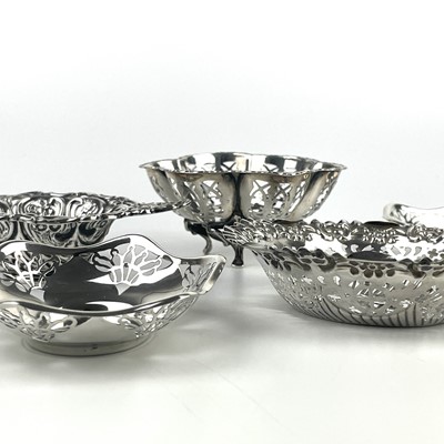 Lot 8 - A collection of nine silver hallmarked bon bon and pin dishes.