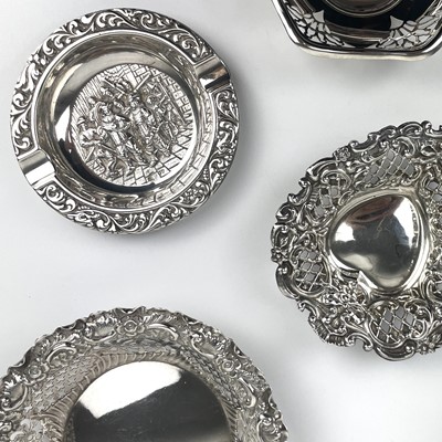 Lot 8 - A collection of nine silver hallmarked bon bon and pin dishes.