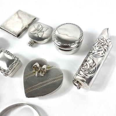 Lot 299 - A collection of small silver items.