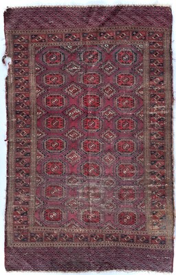 Lot 1255 - A Turkoman rug, late 19th century.