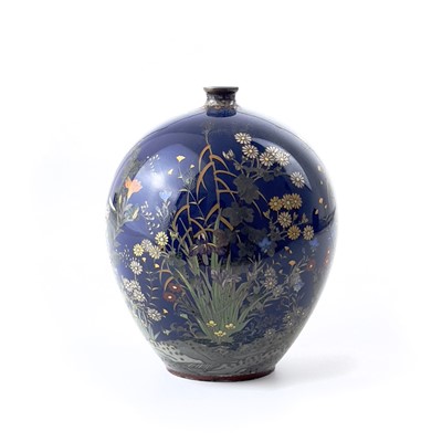 Lot 209 - A pair of Japanese cloisonne vases, Meiji period.