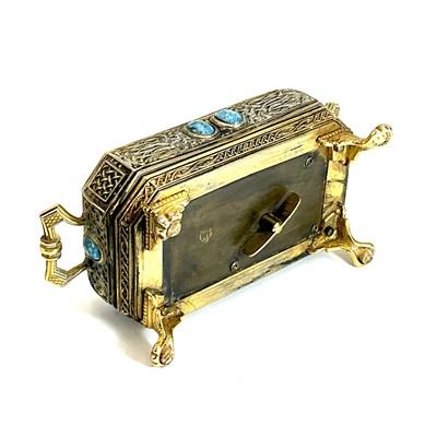 Lot 50 - A 20th century German gilt metal bird automaton music box.