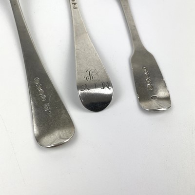 Lot 11 - A George III silver Hanoverian pattern table spoon.