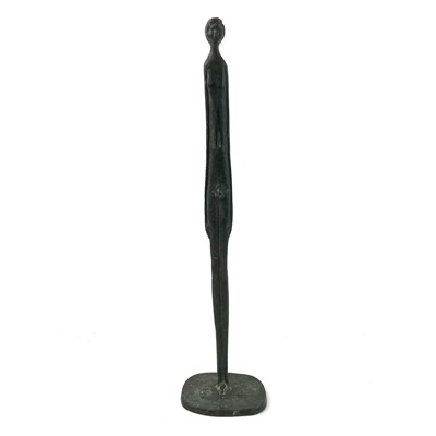 Lot 277 - A bronze nude figure of elongated form, after the Etruscan sculpture 'Ombra Della Sera'.