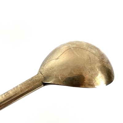 Lot 121 - A modern silver olive or pickle spoon.