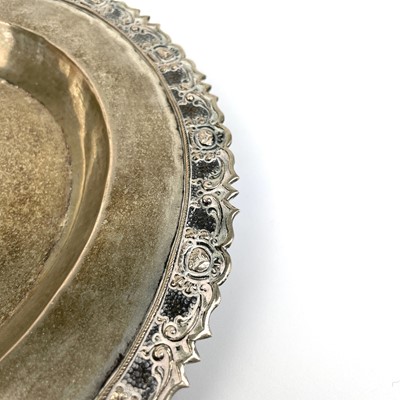 Lot 85 - A Chinese silver shallow dish, stamped 'S-H 800'.