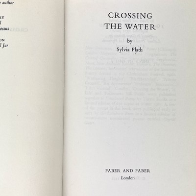 Lot 161 - CROSSING THE WATER By Sylvia Plath.