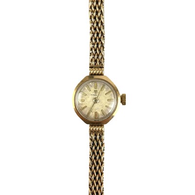 Lot 488 - A 9ct Tissot ladies bracelet manual wind wristwatch.