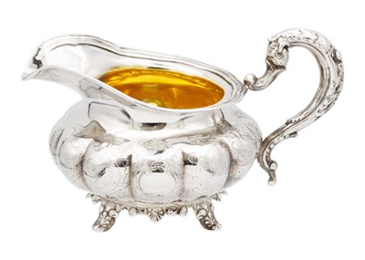 Lot 200 - An impressive William IV Irish silver three piece tea set by James Moore.