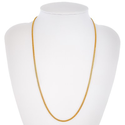 Lot 209 - An 18ct French gold curb link necklace.