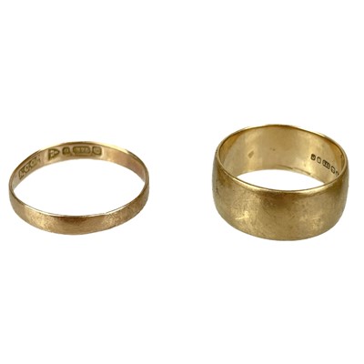 Lot 236 - Two 9ct hallmarked gold band rings.