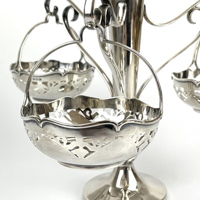 Lot 74 - An Edwardian silver three basket epergne by Henry Moreton.