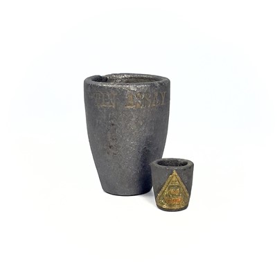 Lot 189 - Two tin smelting and assay crucibles of modern design.