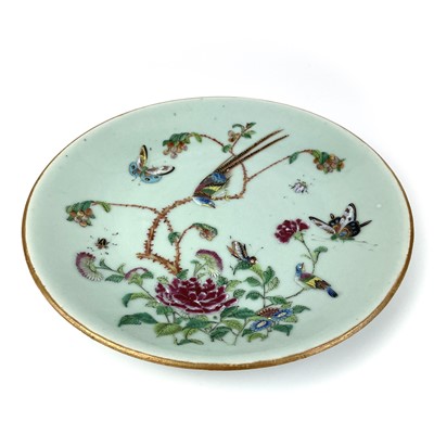 Lot 151 - A Chinese celadon porcelain plate, 19th century.