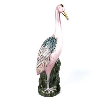 Lot 184 - A Chinese porcelain model of a crane, 20th century.