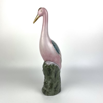 Lot 184 - A Chinese porcelain model of a crane, 20th century.