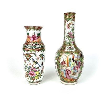 Lot 183 - Two Chinese Canton porcelain vases, 19th century.